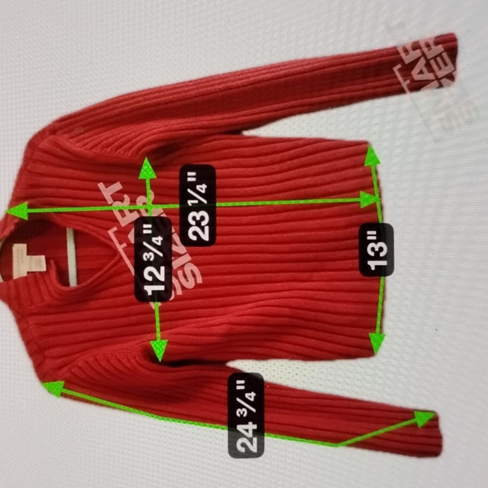 Chadwicks Red V-Neck Sweater - Picture 2 of 4